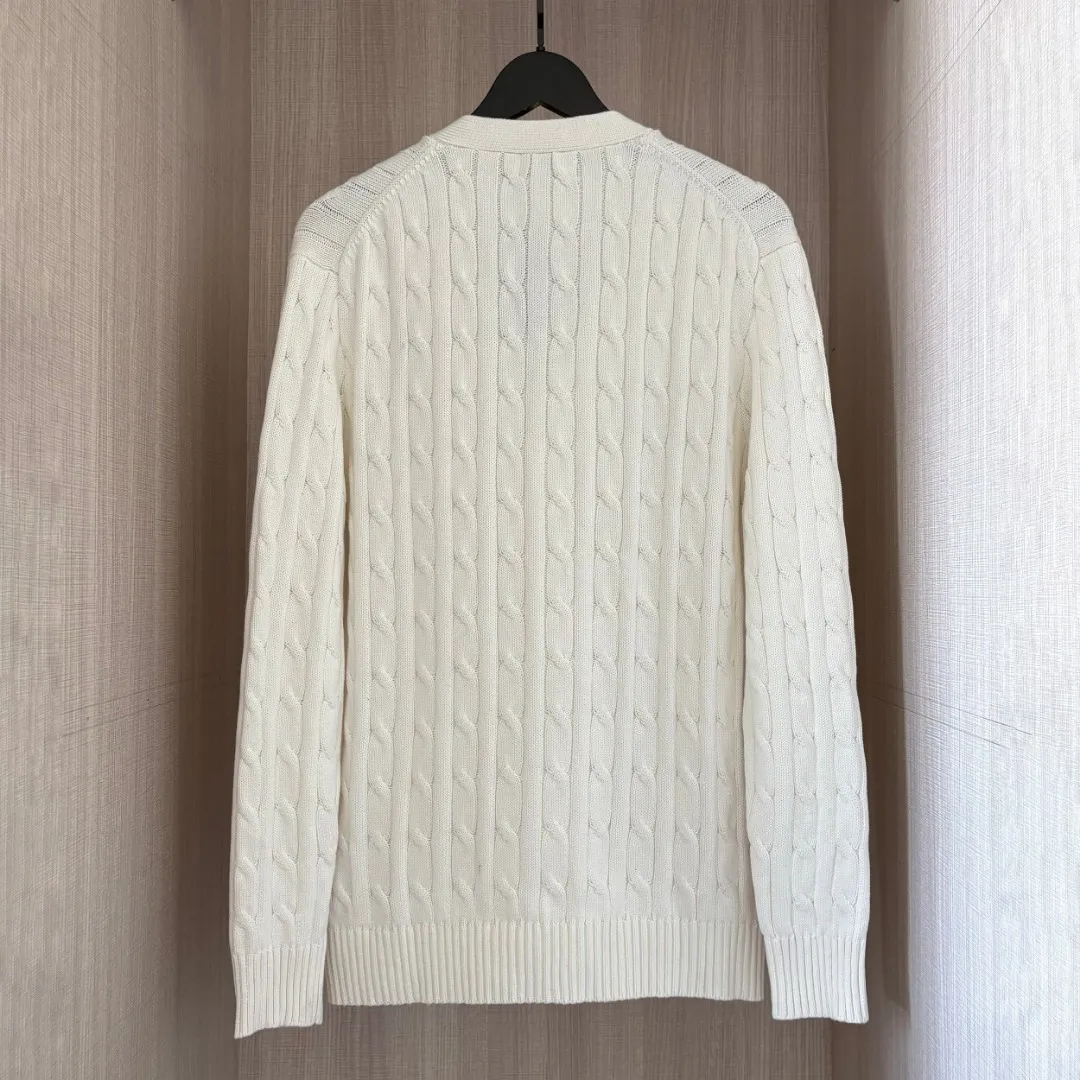 P250 RALPH LAUREN Six-color classic small label embroidery V-neck long-sleeved button cardigan knitted sweater for men and women couple tops Six colors Color: White Black Navy Gray Khaki Blue Size: S M L XL Material: Cotton Weight: 720g